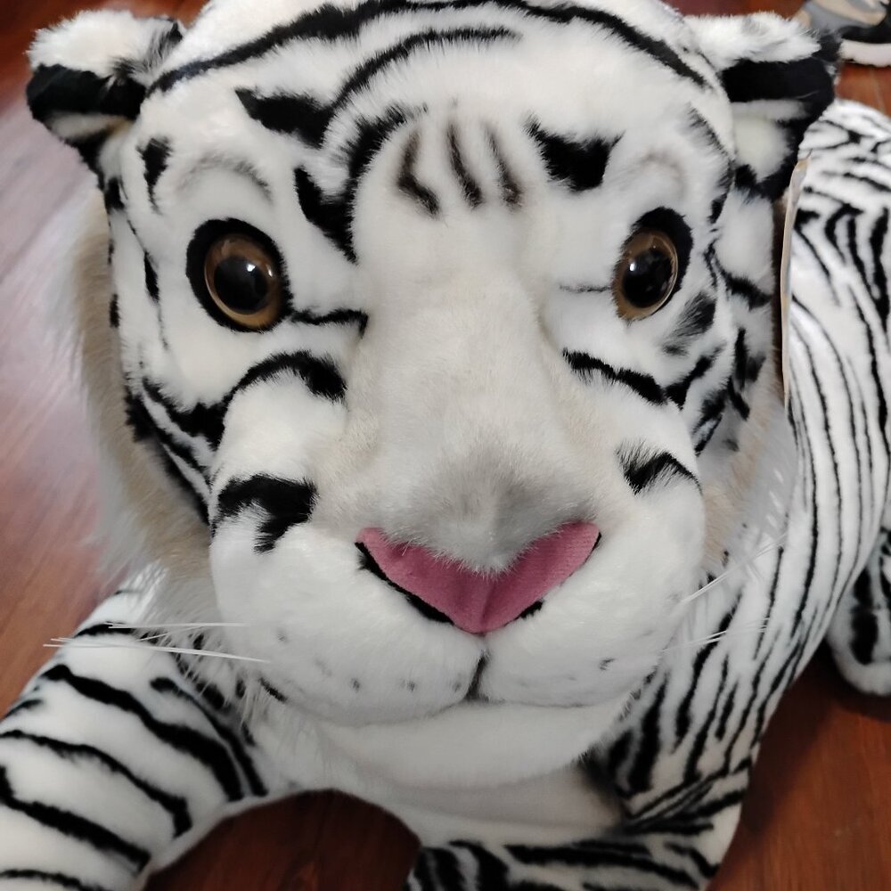 NWT Circus Circus White Tiger Plush Large  Jumbo Giant 56"